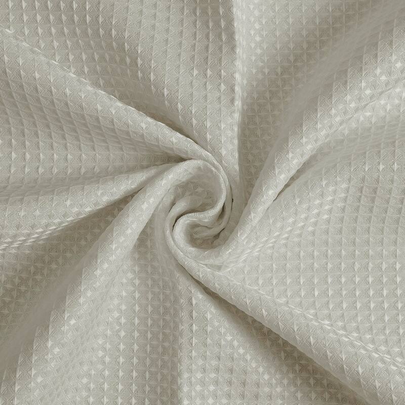 Exclusive Fabrics Modern Waffle Heavyweight Shower Curtains with Hooks Included, 71 Inches Long (1 Panel)