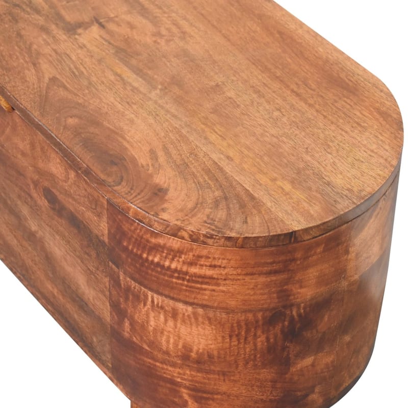 Artisan Furniture Solid Wood Honey Caramel Rounded Lid up Blanket Box, Brown, Internal Storage - N/A