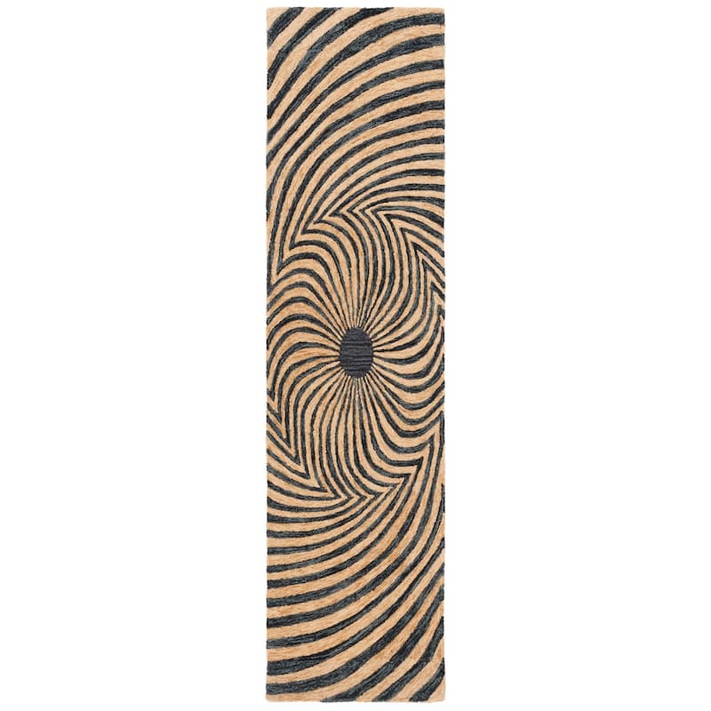 SAFAVIEH Handmade Metro Gayatri French Country Wool Rug - 2'3" x 9' Runner - Black/Gold