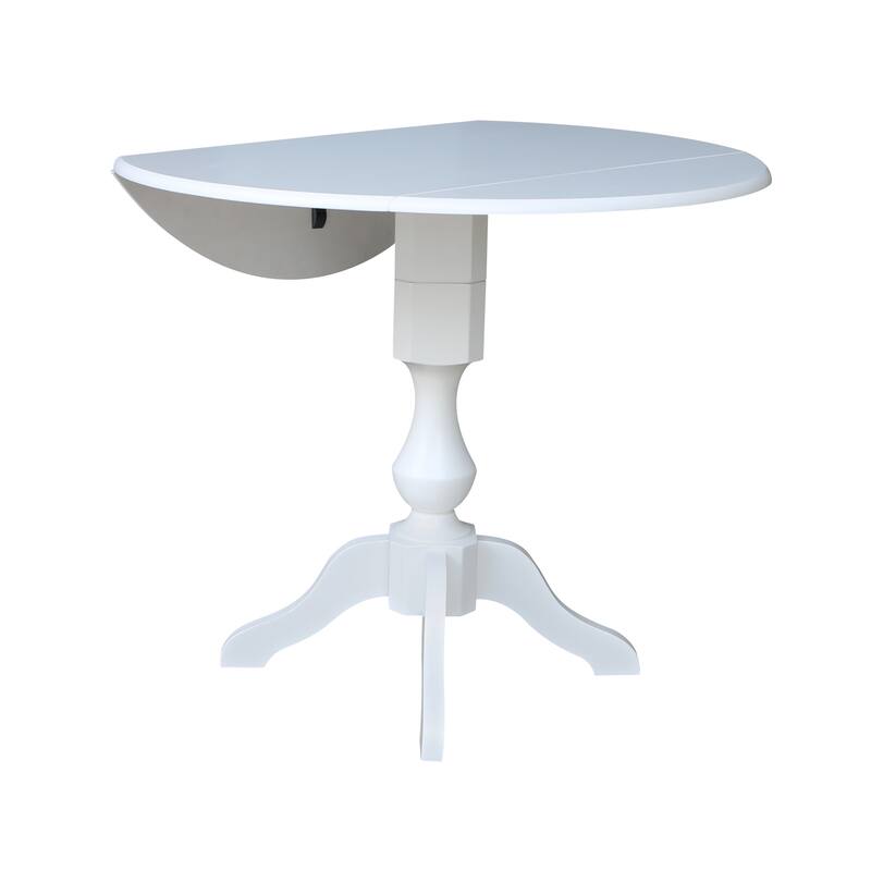 42" Round Dual Drop Leaf Pedestal Table