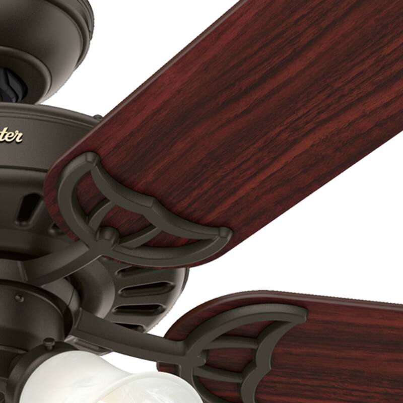 Hunter Fan Studio Series 52" Ceiling Fan with 4-Light LED Light Kit, Pull Chain - Timeless, Traditional