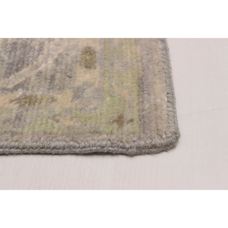 ECARPETGALLERY Hand-knotted Modern Oushak Light Grey Wool Rug - 8' x 10'