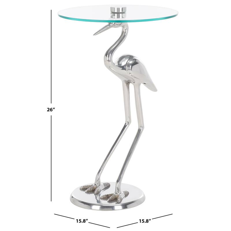 SAFAVIEH Home Collection Tori Crane Base Accent Table - 16" W x 16" D x 26" H