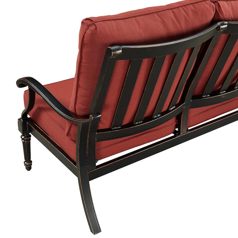 Black Aluminum Deep Seating Deep Seating Sofa with Cushions