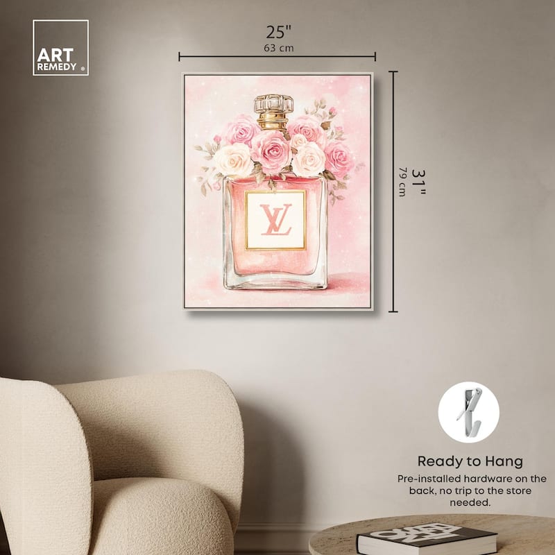 Delicate Floral Perfume Blush Canvas by Art Remedy