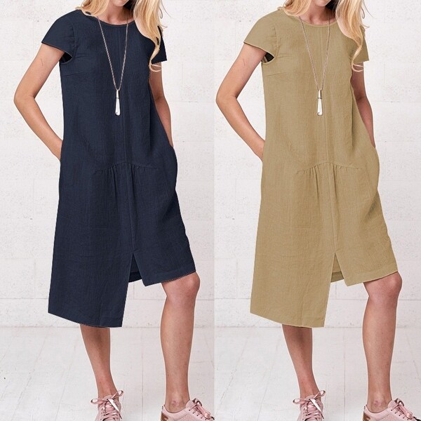 women's casual linen dresses