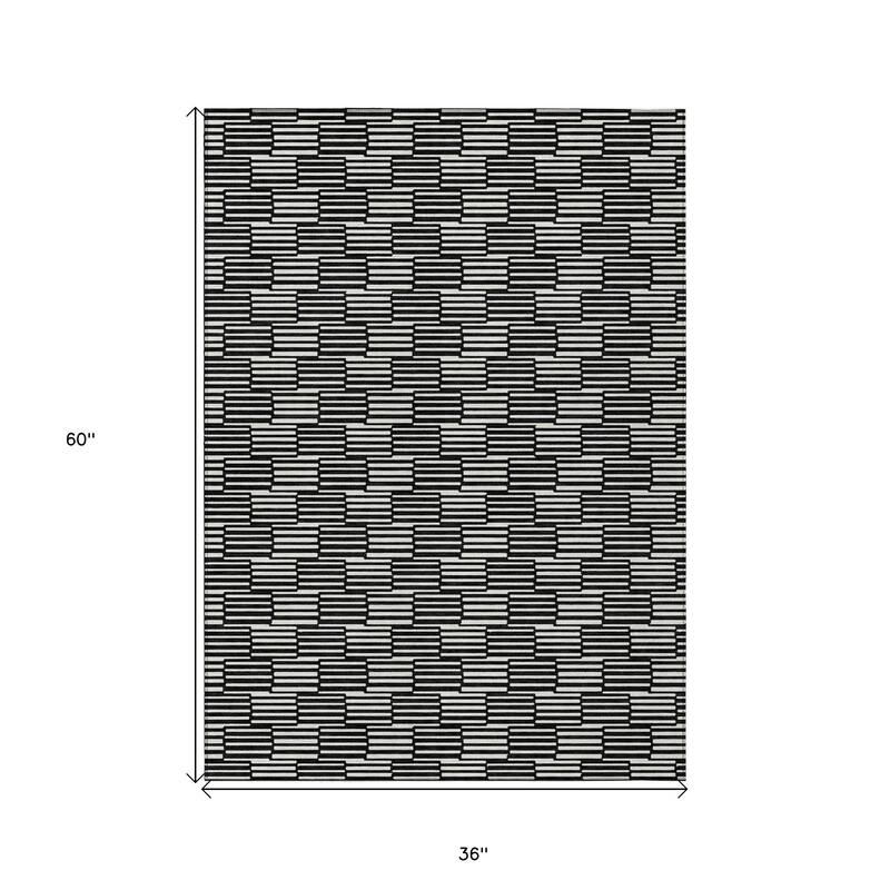 HomeRoots Geometric Transitional Rectangle Outdoor Rug