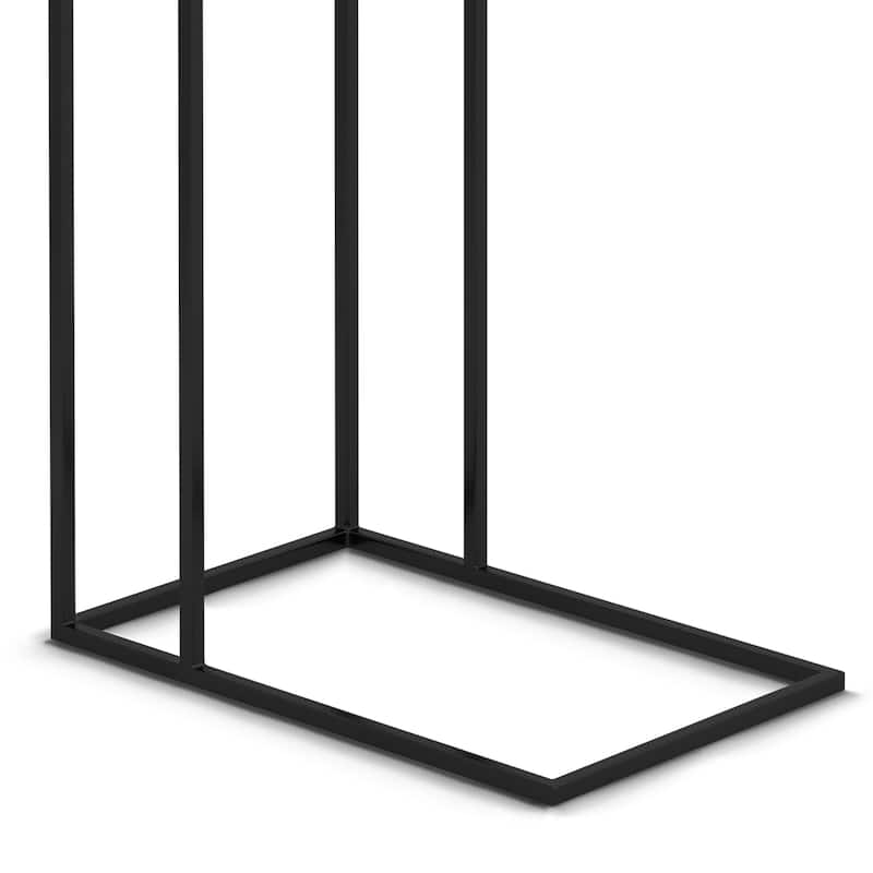 WYNDENHALL Matty SOLID MANGO WOOD & Metal 12" Wide Rectangle Industrial C Side Table - 18.1"W x 11.8" D x 25.2" H