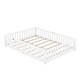 preview thumbnail 51 of 106, Twin/Full/Queen Size Floor Bed with Safety Guardrails for Kids, Wood Montessori Bedframe w/ Door, Children's Noiseless Beds