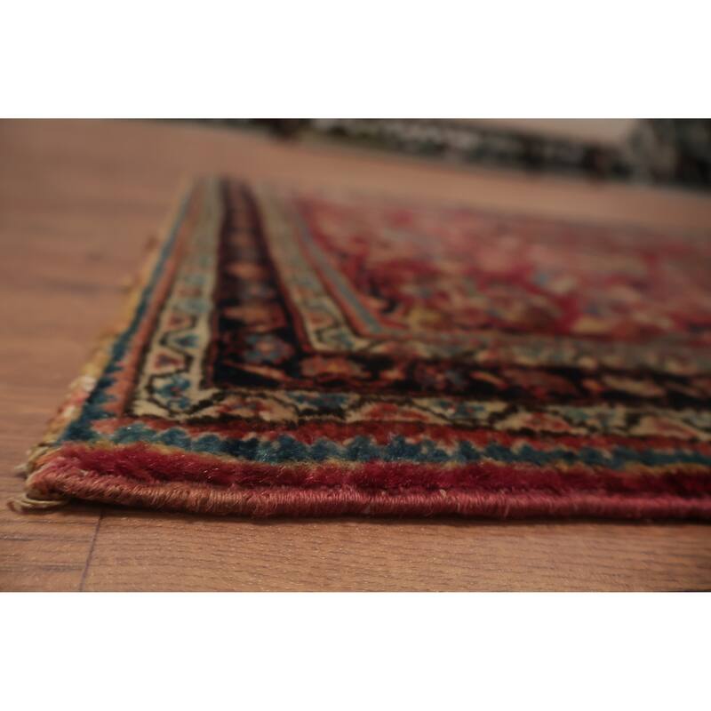 Hand Knotted Oriental 100% Wool Carpet Traditional Floral Red Sarouk Area Rug - 3' 11'' X 2' 2''
