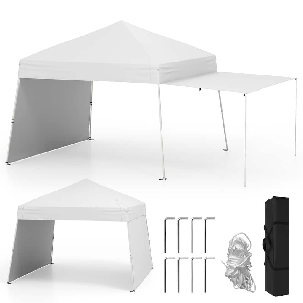 Gymax 14 X 9.2 FT Pop up Canopy Tent w/ 2 Convertible Sidewalls to