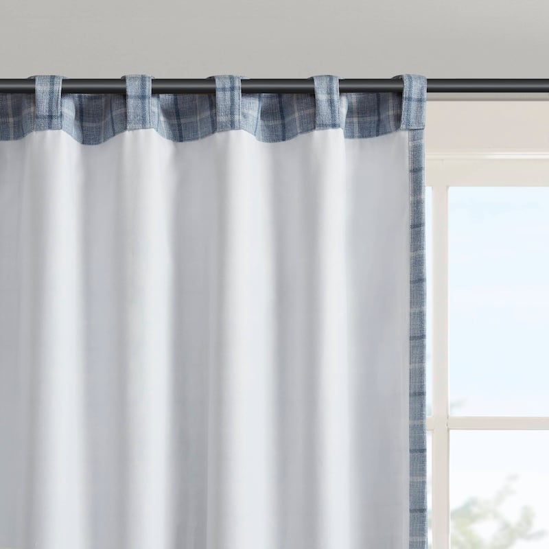 Plaid Rod Pocket and Back Tab Curtain Panel