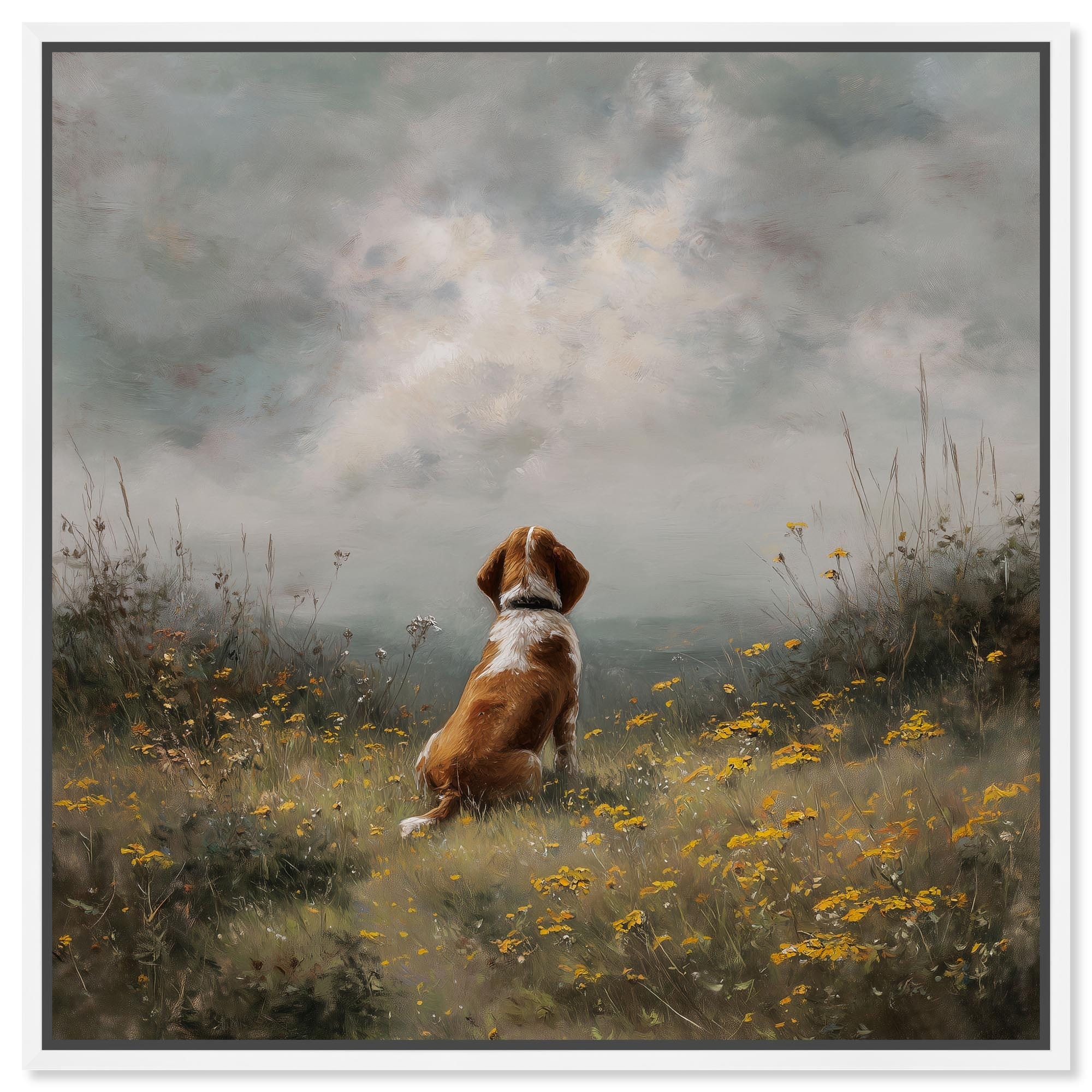 Dog in the Flowers II Pet Wall Decor Canvas Print by Art Remedy