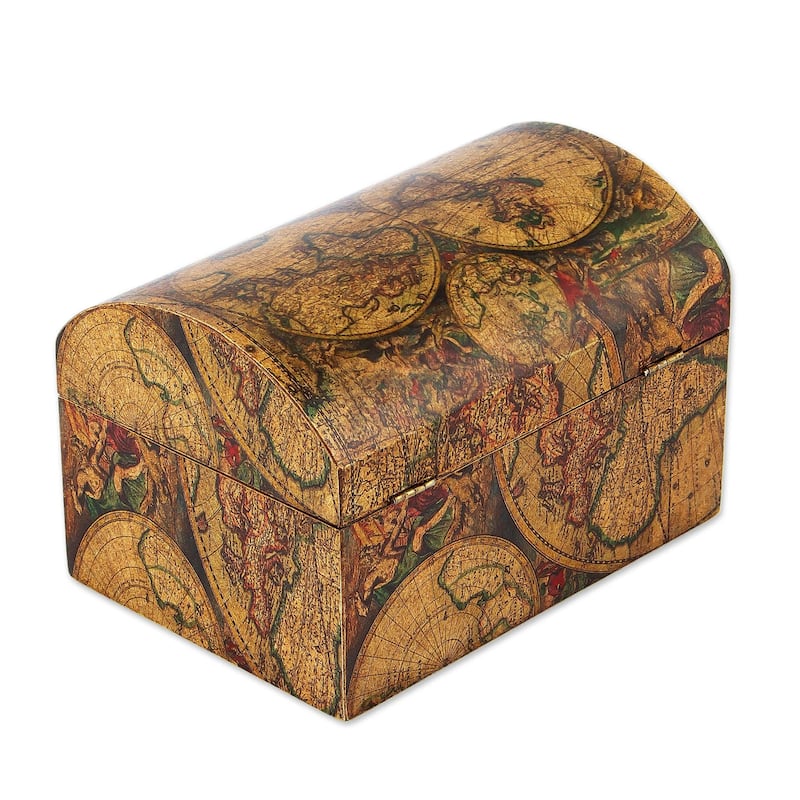 Novica Handmade Old World Decoupage Decorative Box