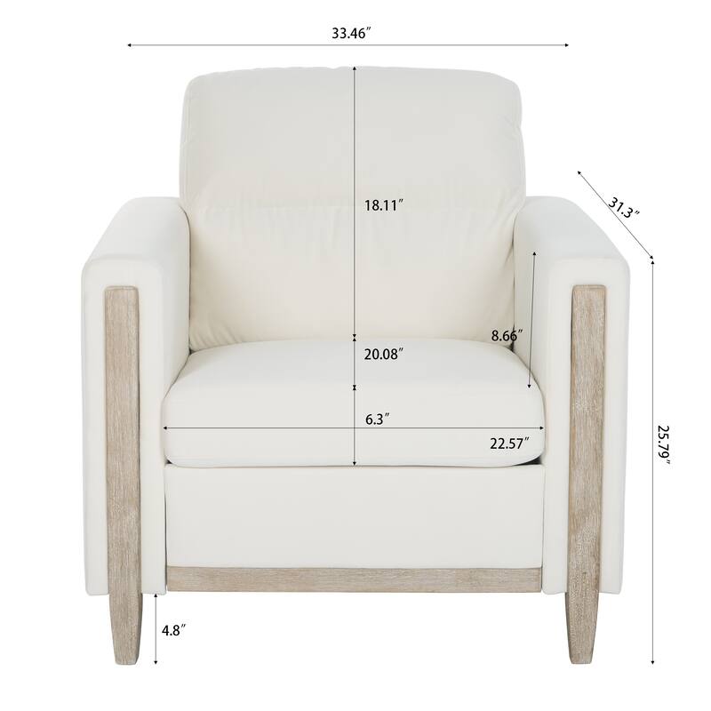 Stylish Living Room Sofa with High-Resilience Foam and Rubber Wood Legs - Easy Assembly
