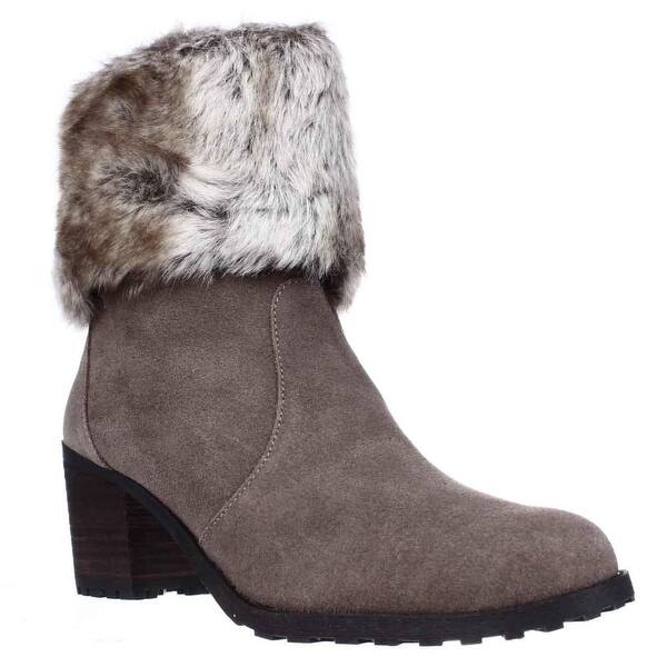 Shop Aerosoles Incognito Faux Fur Cuff Winter Ankle Boots Taupe