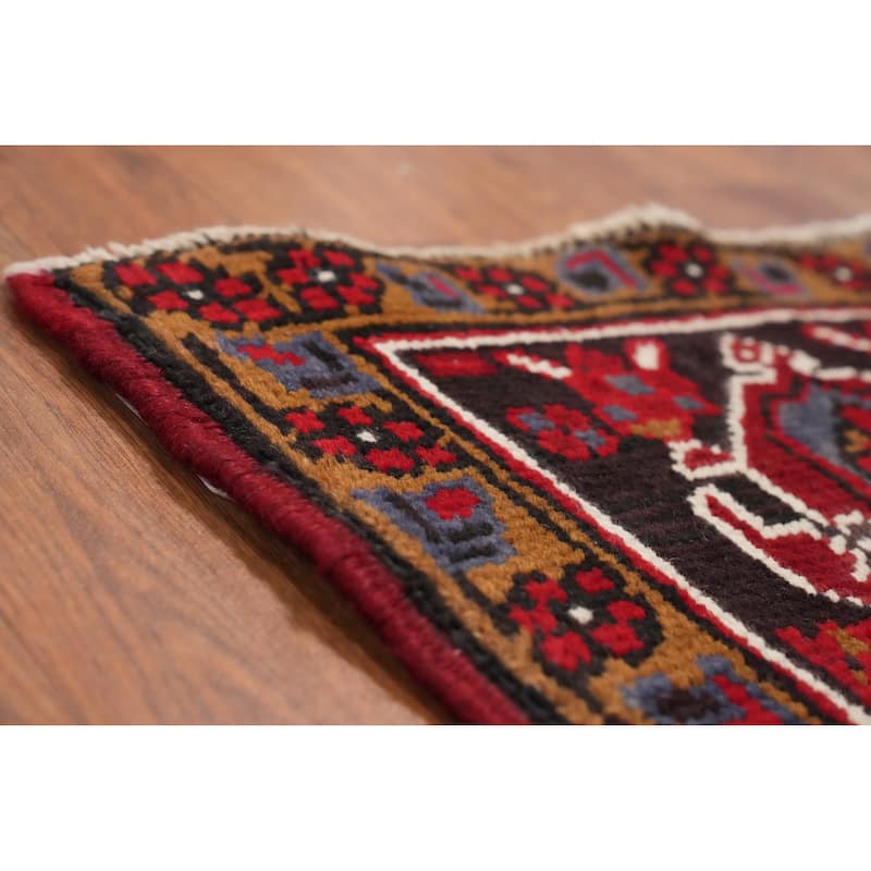 Hand Knotted Oriental 100% Wool Carpet Traditional Medallion Red Heriz Area Rug - 8' 11'' X 6' 11''