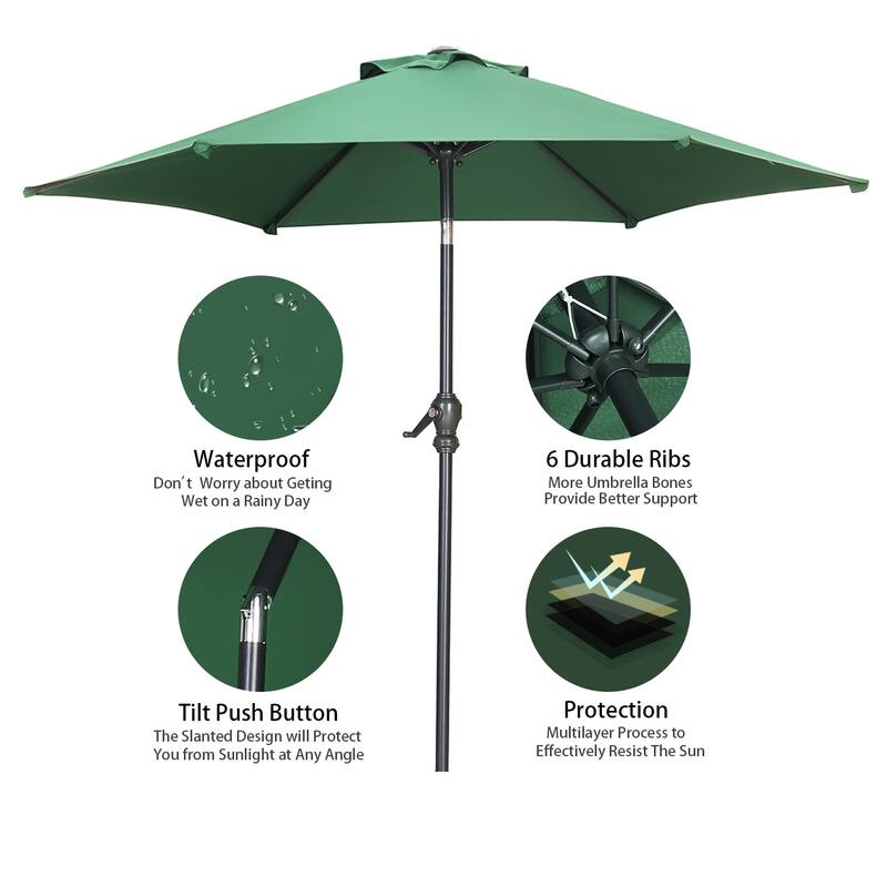 Ainfox 7.5ft Patio Umbrella Outdoor Umbrella Tilt Multi-color Without Base