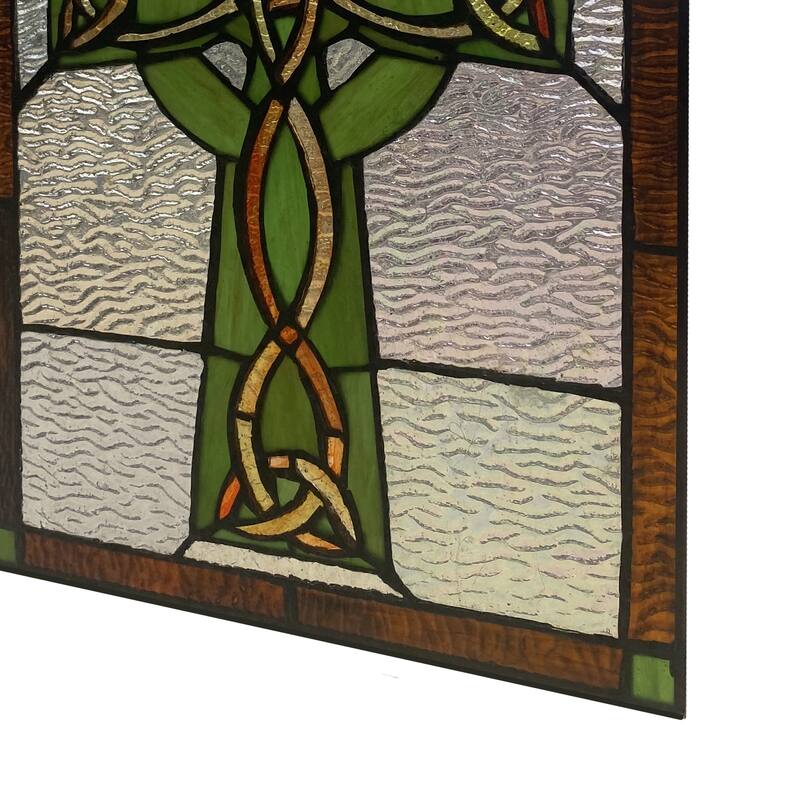 River of Goods Celtic Cross River of Goods Multicolored Stained Glass Suncatcher Window Panel - 12" x 0.25" x 18"