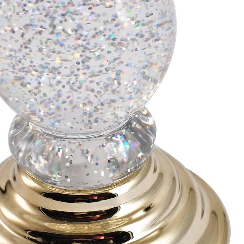 Lighted Candle holder with Swirling Glitter - 4.8*4.8*10.28
