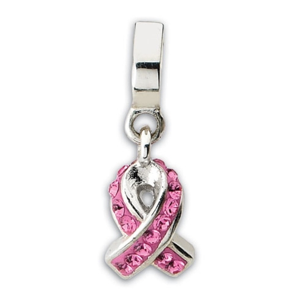 Sterling Silver Reflections Swarovski Elements Awareness Dangle Bead (4mm Diameter Hole)