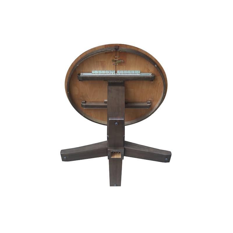 36 in Round Top Pedestal Dining Table with 12 in Leaf
