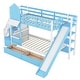 preview thumbnail 4 of 12, Twin-Over-Twin Castle Bunk Bed with 2 Drawers, 3 Shelves and Slide