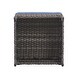 preview thumbnail 5 of 3, Outdoor Rattan Ottomans Wicker Ottomans with Blue Cushion (Set of 2)