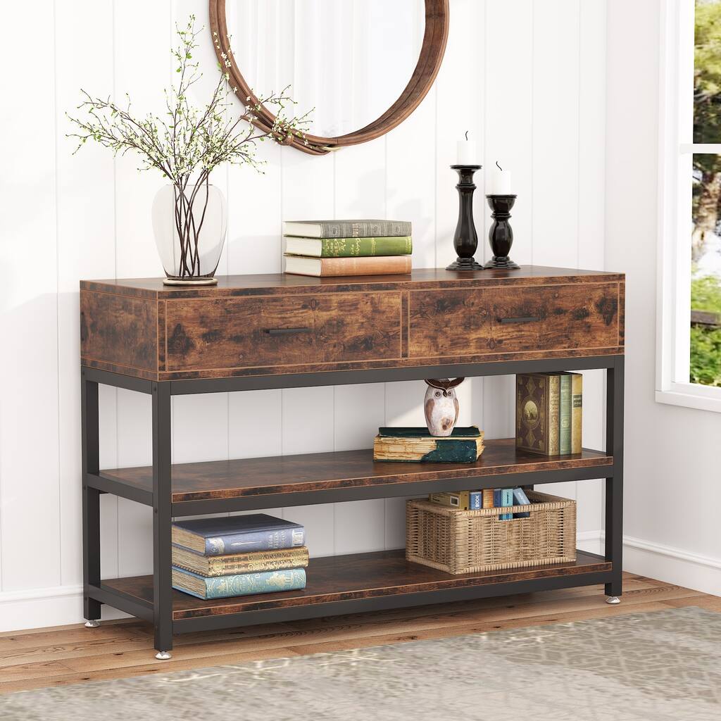 Modern Console Sofa Table with Drawers