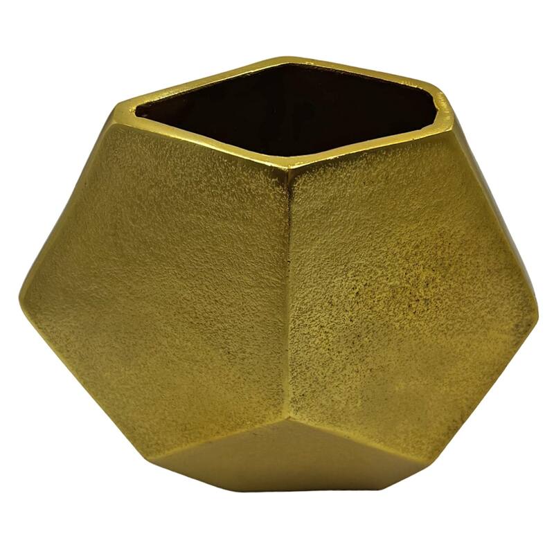 10 Inch Tall Decorative Handmade Aluminum Diamond Flower Vase