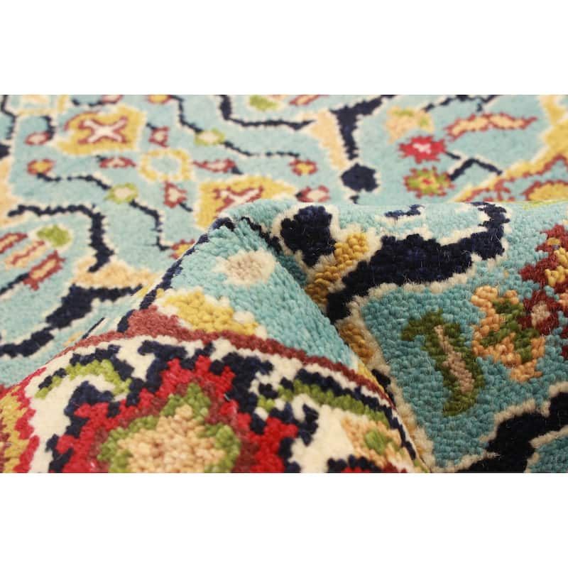ECARPETGALLERY Hand-knotted Serapi Heritage Turquoise Wool Rug - 2'5 x 9'9