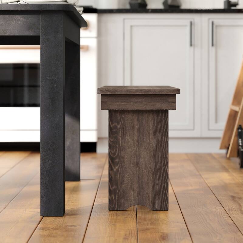 8' x 12" Antique Rustic Solid Pine Folding Farm Bench with 3 Legs