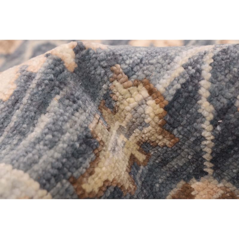 ECARPETGALLERY Hand-knotted Modern Oushak Dark Navy Wool Rug - 9'1 x 12'0