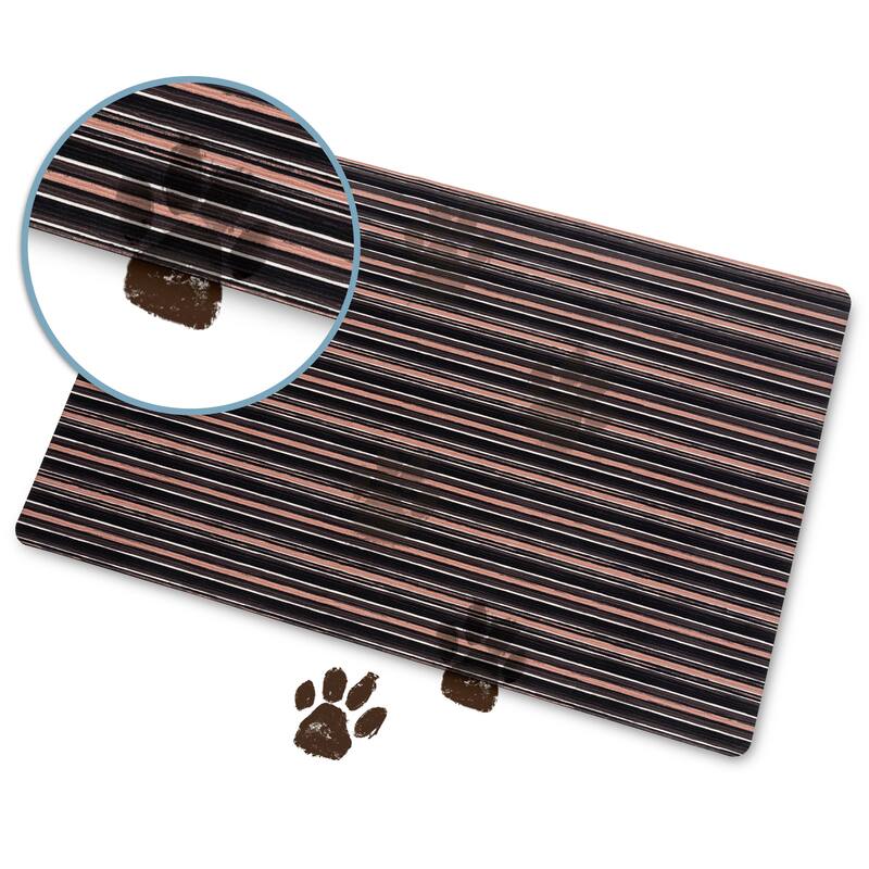 SoHome Smooth Step Striped Machine Washable Kitchen Mat, 24"x35"