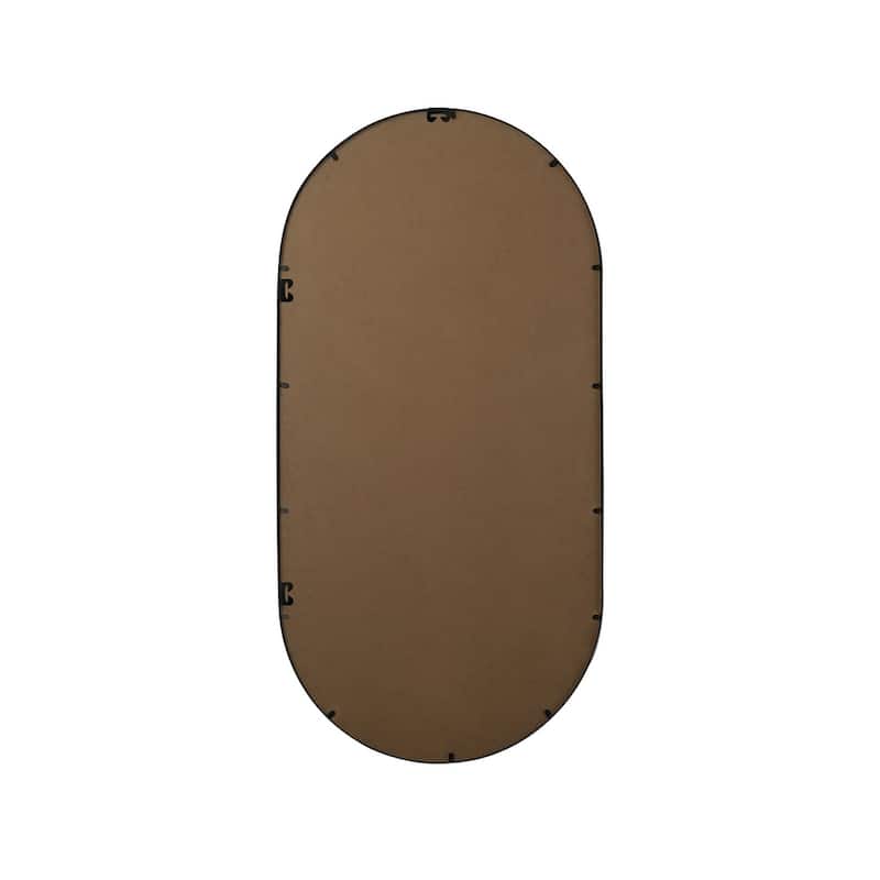 Indigo Home Metal Frame Oval Mirror 30x60 Inch