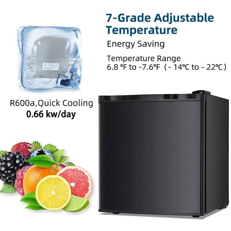 1.1 Cu.ft Compact Upright Freezer, Reversible Door, Adjustable Temp, Removable Shelves, Stainless Steel, White
