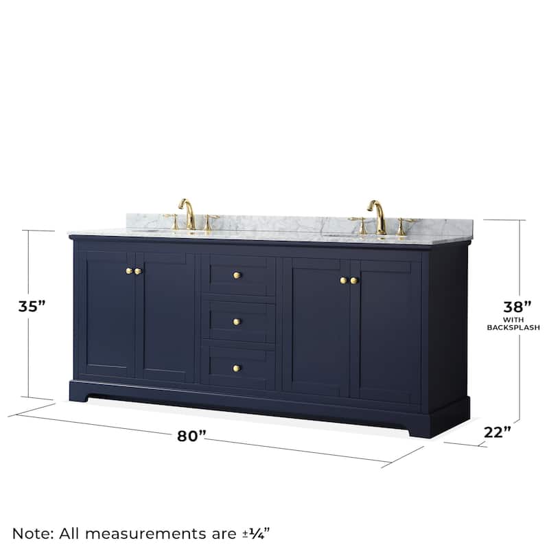 Wyndham Collection Avery 80" Free Standing Double Basin Vanity Set