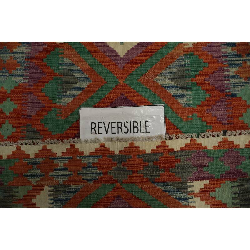 Hand Woven Oriental 100% Wool Carpet Southwestern Tribal Multi-Colored Kilim Area Rug - 4' 10'' X 3' 3''