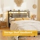 preview thumbnail 35 of 82, Headboards with Storage Shelves, Head Board with Power Outlet and LED Light for Bed Frame