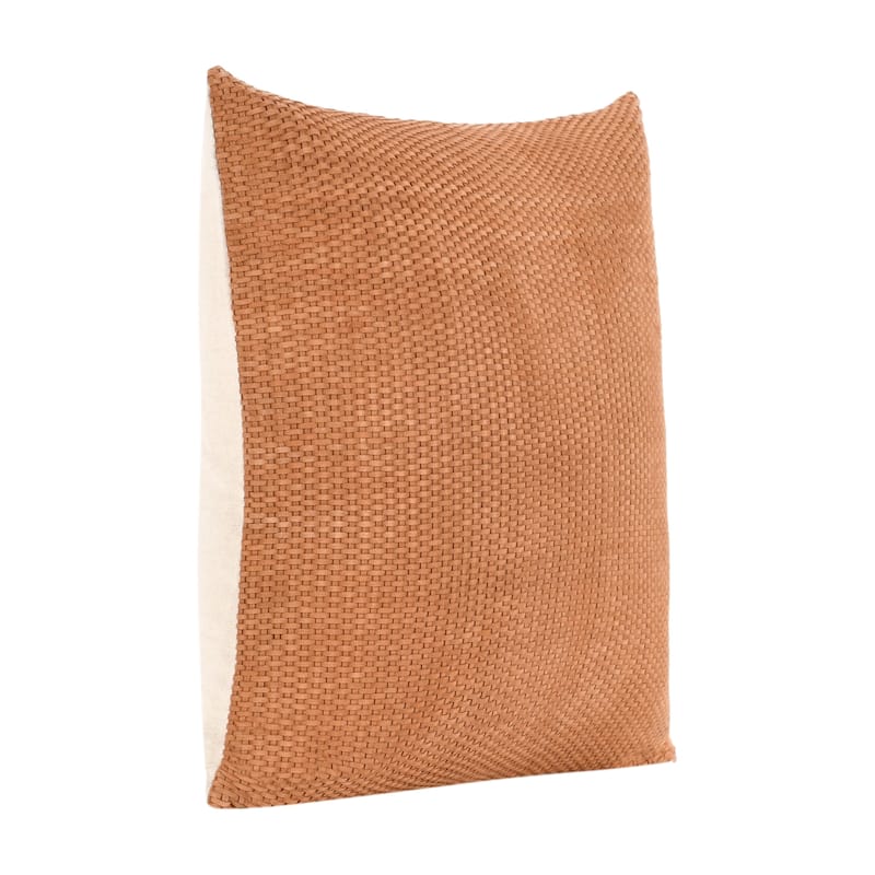 Villa by Classic Home Bassinet 18" Genuine Suede Leather Throw Pillow
