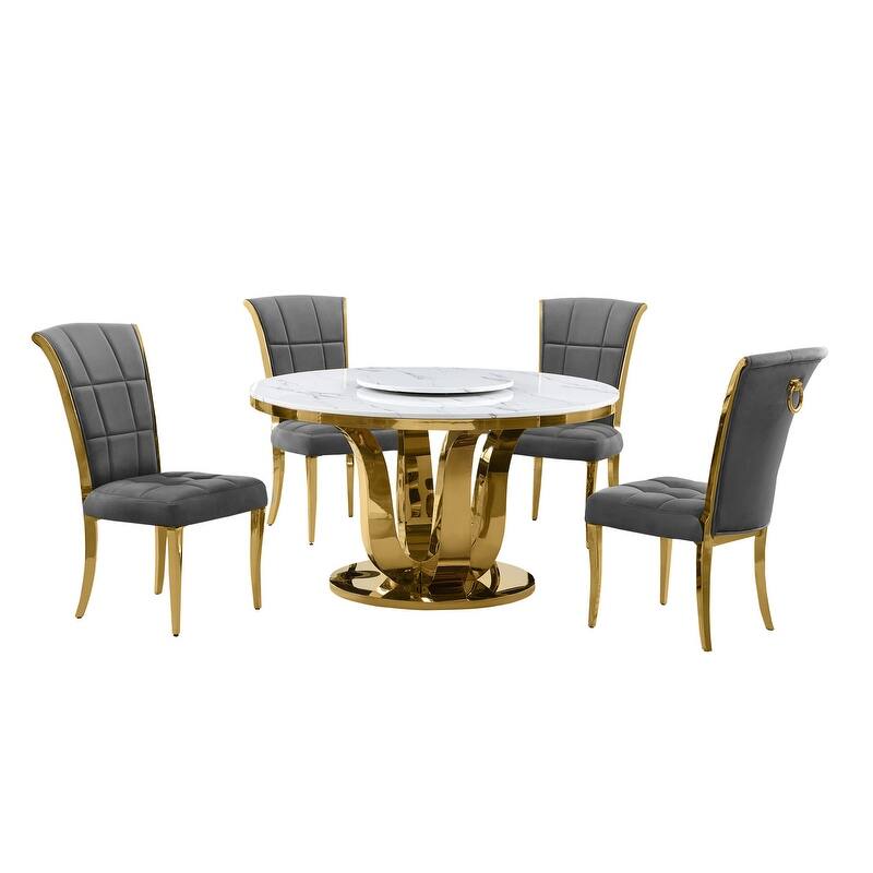 Best Quality Furniture D325-SC324-7 5 Piece Round Dining Set
