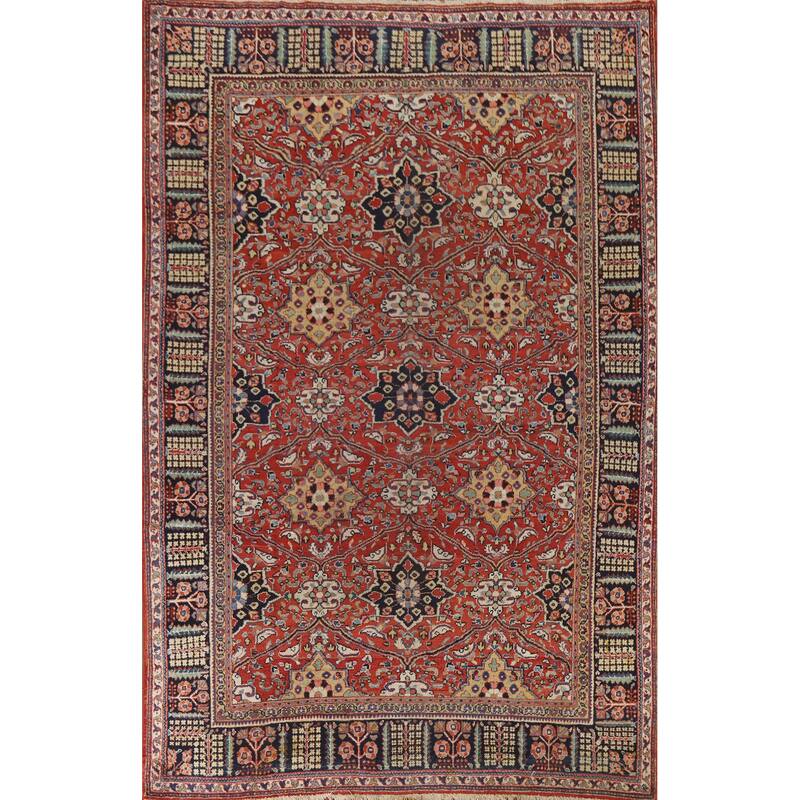 Mahal Persian Antique Rug Hand-Knotted Wool Carpet - 7'4"x 10'3"