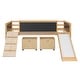 preview thumbnail 19 of 62, Kids Twin Size Low Loft Bed with Rope Climbing Frame, Slide, Double-Sided Chalkboards and Lockable Underbed Storage Boxes