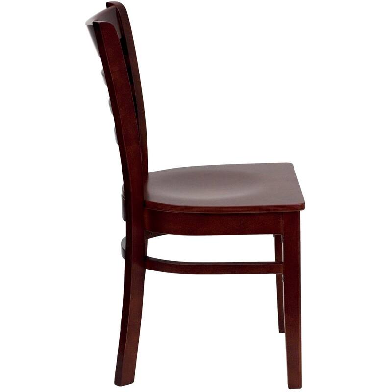 Ladder Back Wooden Restaurant Chair - 17.25"W x 20"D x 33.75"H