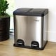 preview thumbnail 6 of 5, 2 Section 15 Liter/ 4 Gallon Trash Step Bin in Matte Silver