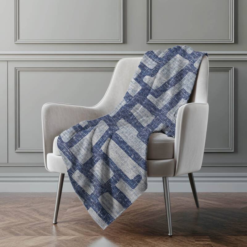 Premium Machine Washable ASB110 Modern Geo Sherpa Throw Blanket