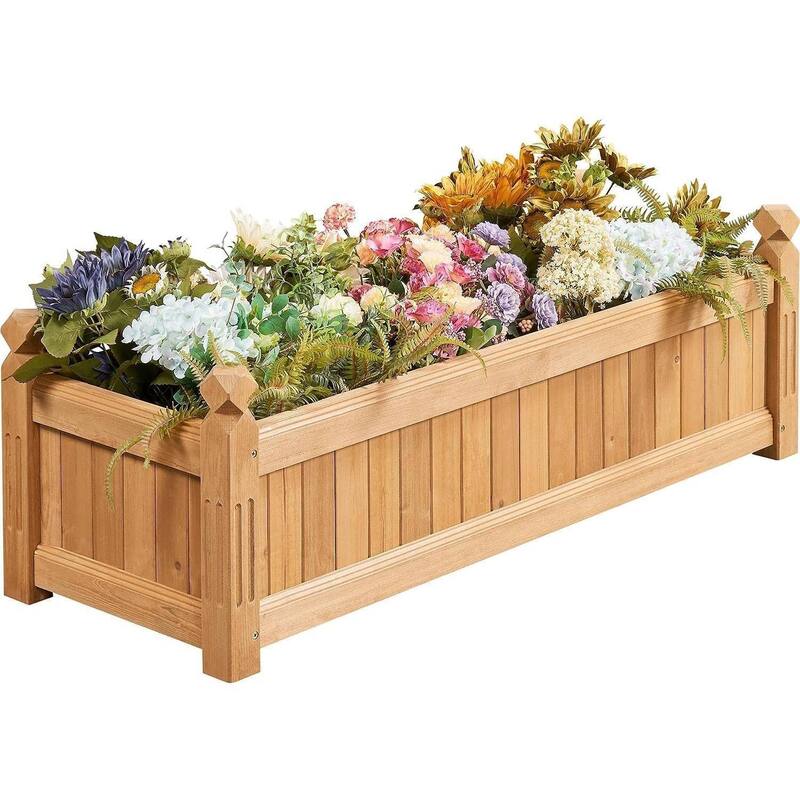 Wooden Raised Garden Bed, Elevated Planter Box for Vegetables, Fruits, Flowers, Herbs - N/A - Yellow