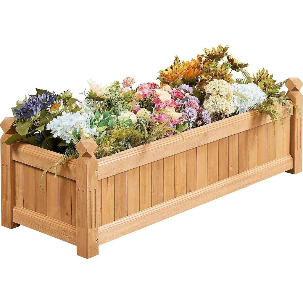Wooden Raised Garden Bed, Elevated Planter Box for Vegetables, Fruits, Flowers, Herbs - N/A