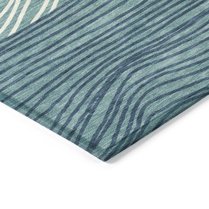 Machine Washable Indoor/ Outdoor Modern Arches Chantille Rug