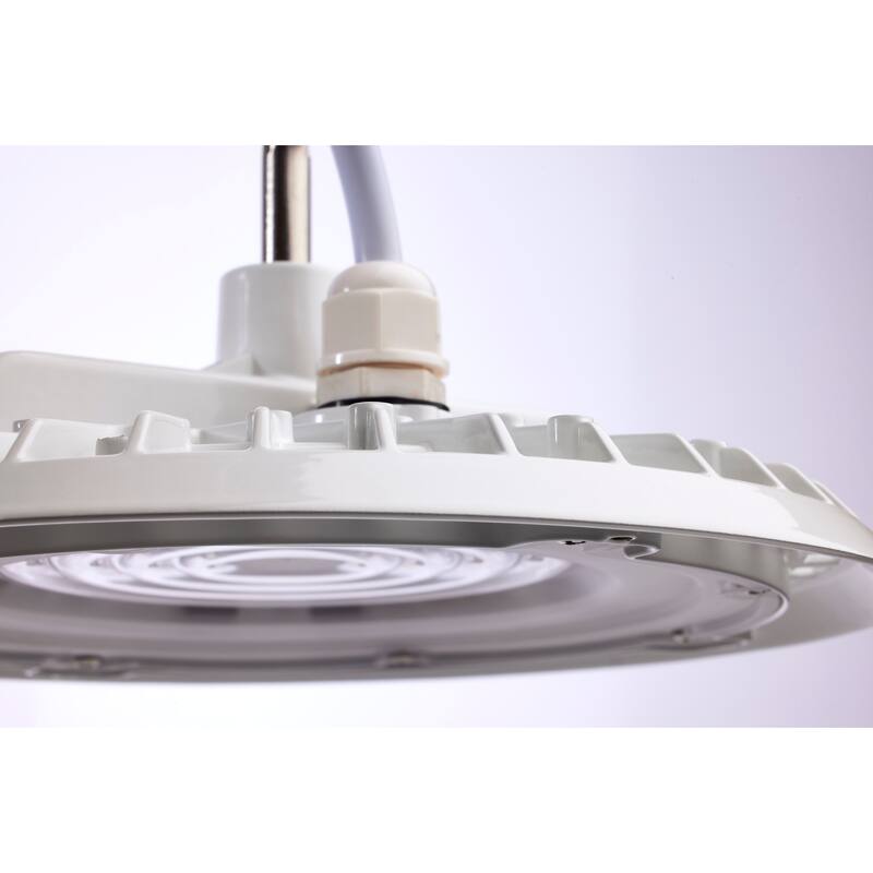 80 Watt Hi-Pro Shop Light with Plug 8" Dia. 5000K White Finish 120 Volt